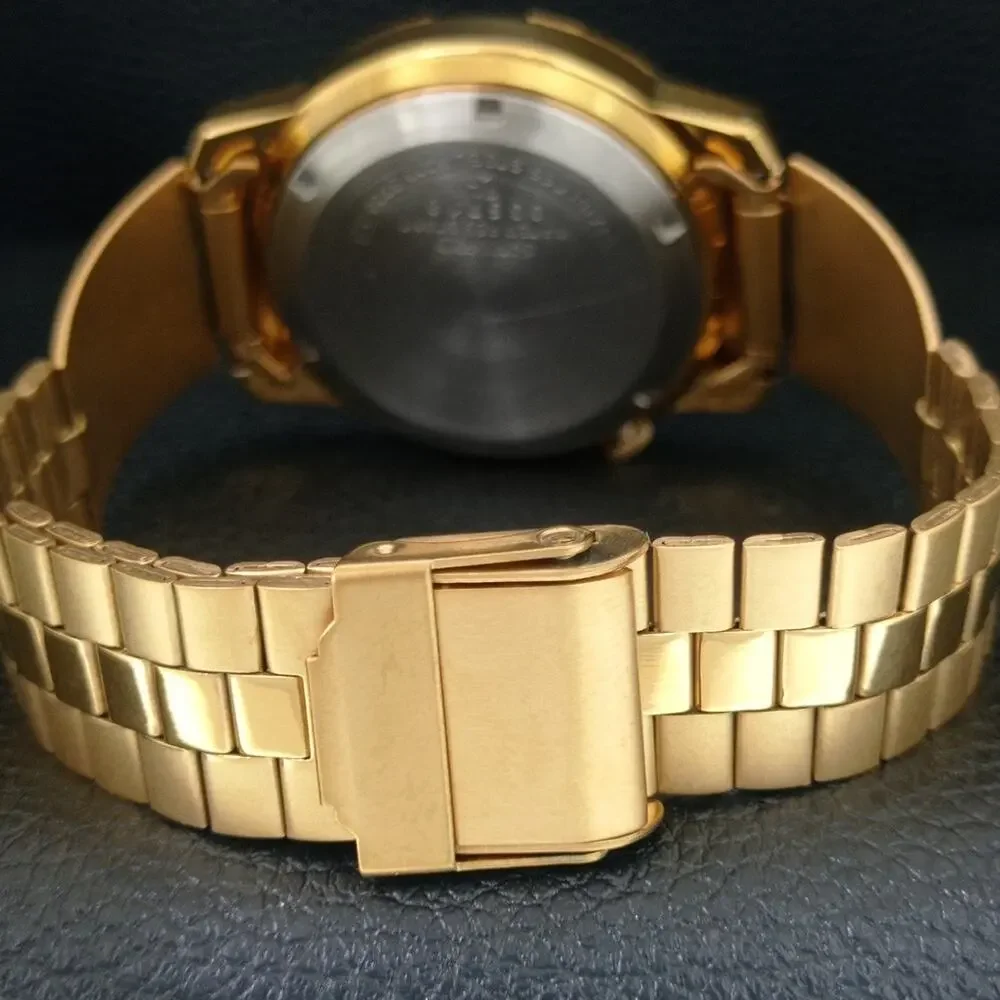 Vintage 1980 Seiko Automatic Mens Gold Watch W/daydate & Arabic accents
